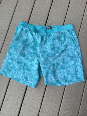 FLX Men's Teal Topo Athletic Shorts, Size: L
